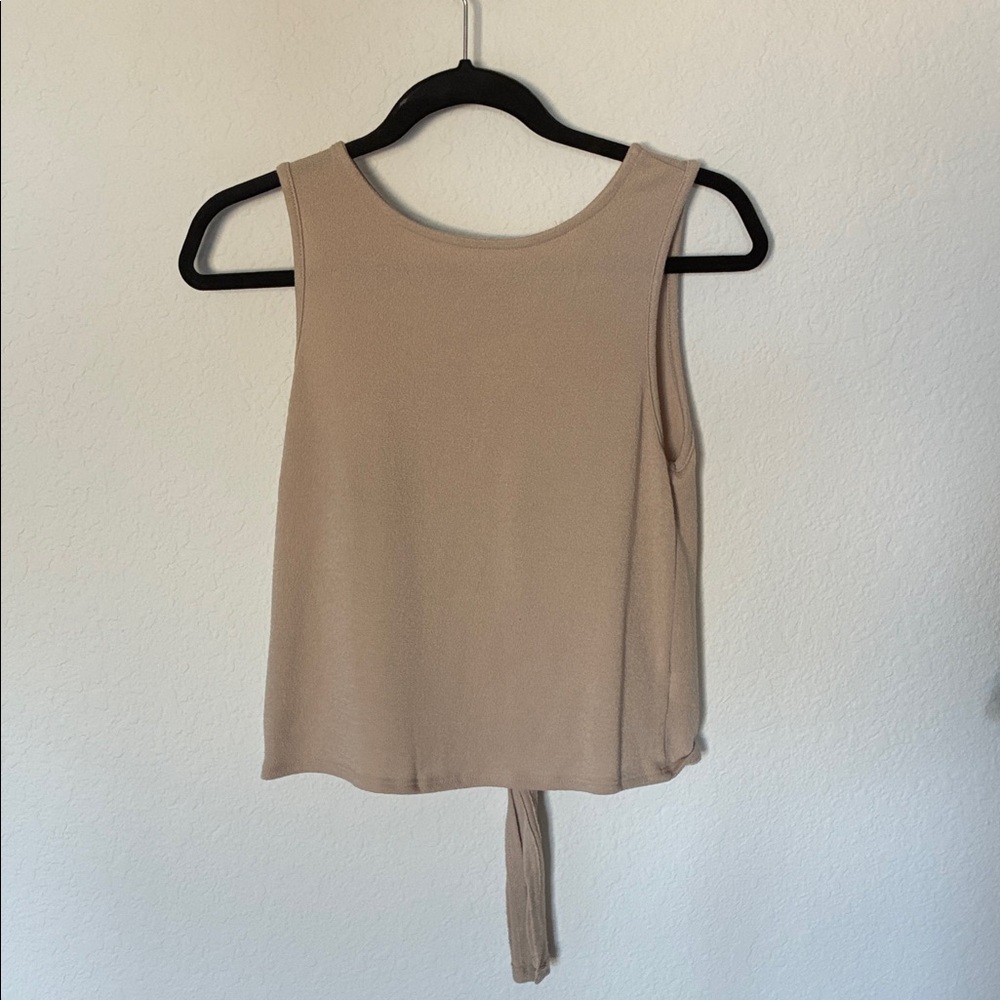 Alya Beige Tie-Back Tank Top